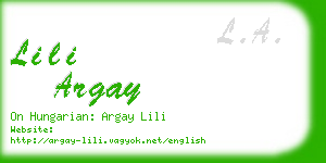 lili argay business card